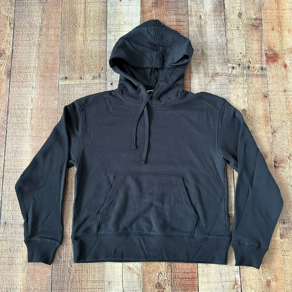 Everlane Womens Size Small French Terry Black Sweatshirt Pullover Hoody in Black